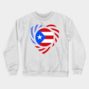 Puerto Rican American Multinational Patriot Flag (Heart) Crewneck Sweatshirt